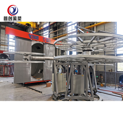 주문 muti-arms carrousel type rotational molding machine Water tank container rotomolding machine for sales online manufacture