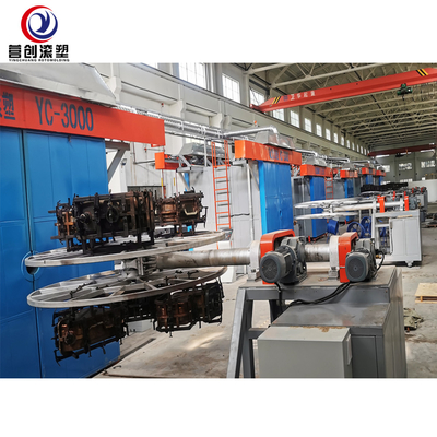 주문 2500L 탱크 부피 양축 회전형조각 기계 PP/PE/HDPE/LLDPE 자동 online manufacture