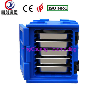 주문 YINGCHUANG OEM 75L 파란색 핸들 유형 Rotomolded 절연 상자, 두꺼운 PU 폼 핫 & 콜드 홀딩 GN 팬 식품 운송 캐비닛 캐터링 캔틴 중앙 주방용 온라인 제조