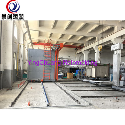 YINGCHUANG CS-3A-3500 3개의 팔 셔틀 회전 성형 장비, 대형 빈 PE 플라스틱 제품을 위한 자동 가스 발사 회전 성형 기계